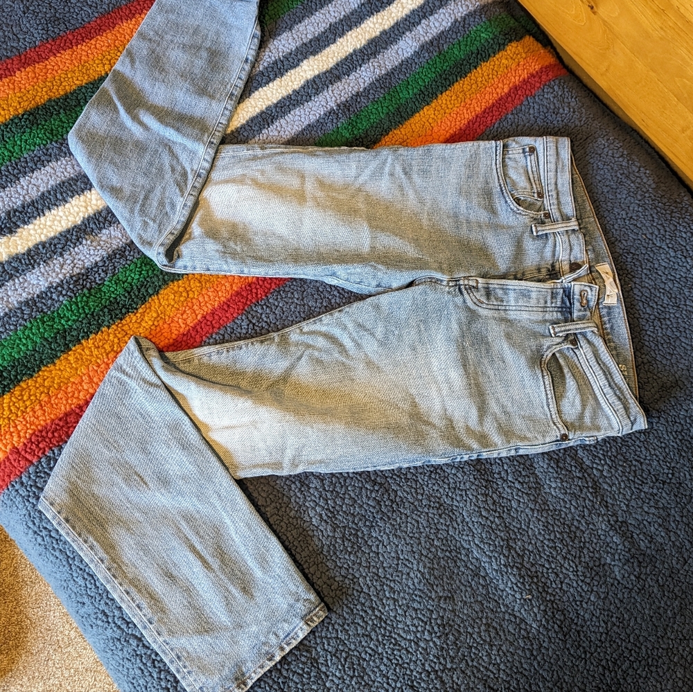 Madewell slim fit light blue denim wens button fly jeans 34 x 32